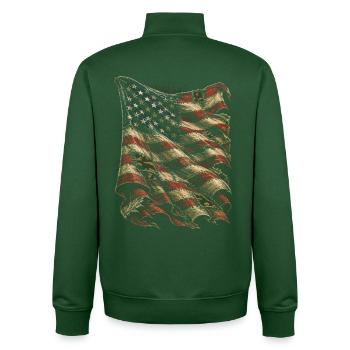 Veterans Day Für Demokraten - Unisex Organic Zip Sweatshirt von Stanley/Stella - Flaschengrün - Hinten - AI Model Male 185 dark (185cm)