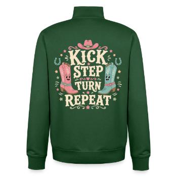 Kick Step Turn Repeat - Unisex Organic Zip Sweatshirt by Stanley/Stella - bottle green - Back - AI Model Male 185 dark (185cm)