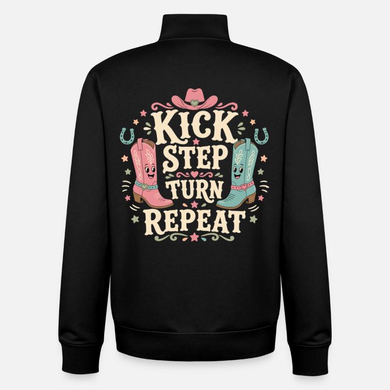 Kick Step Turn Repeat - Unisex Organic Zip Sweatshirt by Stanley/Stella - black