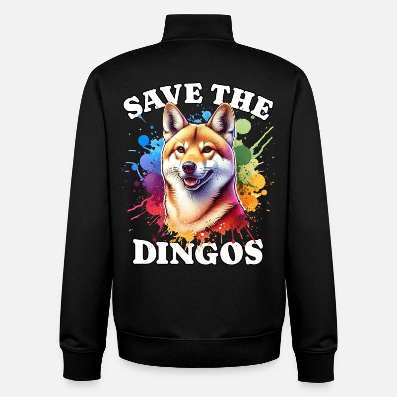Australischer Wildhund Save Dingo - Unisex Organic Zip Sweatshirt von Stanley/Stella - Schwarz
