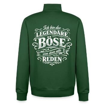 Legendärere Böse – Von Dem Alle Reden - Unisex Organic Zip Sweatshirt von Stanley/Stella - Flaschengrün - Hinten - AI Model Male 185 dark (185cm)