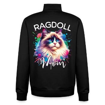 Ragdoll Katze Mama - Unisex Organic Zip Sweatshirt von Stanley/Stella - Schwarz - Hinten - AI Model Male 185 light (185cm)