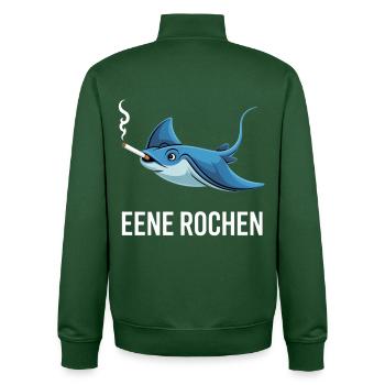 Eene Rochen Raucher Spruch Zigarette Kippe Rauchen - Unisex Organic Zip Sweatshirt von Stanley/Stella - Flaschengrün - Hinten - AI Model Male 185 dark (185cm)