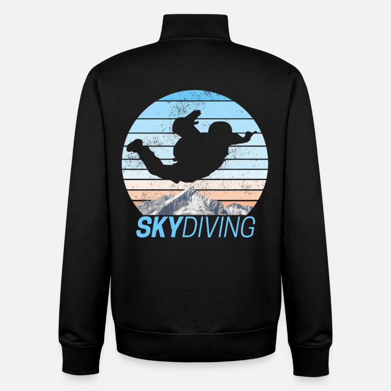 Skydiving Skydiving Sunset - Unisex Organic Zip Sweatshirt by Stanley/Stella - black