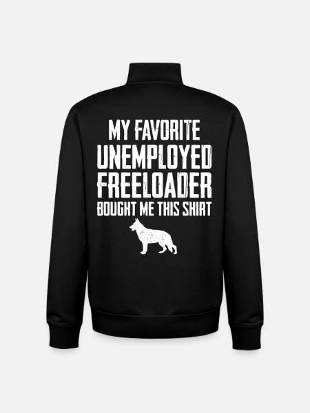 Funny German Shepherd Freeloader - Unisex Organic Zip Sweatshirt by Stanley/Stella - black