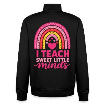 I Teach Sweet Little Minds Lehrer Shirt - Unisex Organic Zip Sweatshirt von Stanley/Stella - Schwarz - Hinten - AI Model Male 185 light (185cm)