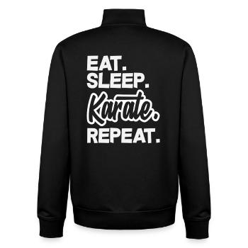 Eat Sleep Karate Repeat Martial Arts Training - Unisex Organic Zip Sweatshirt by Stanley/Stella - black - Back - AI Model Male 185 light (185cm)