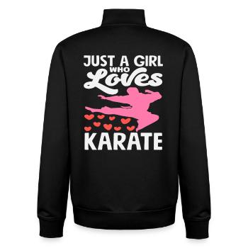Just a girl who loves karate martial arts - Unisex Organic Zip Sweatshirt by Stanley/Stella - black - Back - AI Model Male 185 light (185cm)