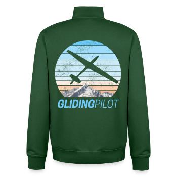 Gliding Pilot Segelfliegen Vintage Design - Unisex Organic Zip Sweatshirt by Stanley/Stella - bottle green - Back - AI Model Male 185 dark (185cm)