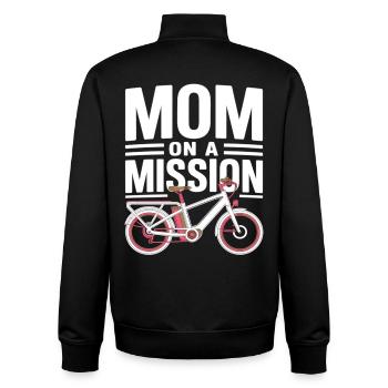 Mom On A Mission Fahrrad Mama - Unisex Organic Zip Sweatshirt von Stanley/Stella - Schwarz - Hinten - AI Model Male 185 light (185cm)
