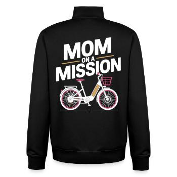 Mom On A Mission Fahrrad Mama - Unisex Organic Zip Sweatshirt von Stanley/Stella - Schwarz - Hinten - AI Model Male 185 light (185cm)