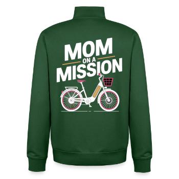 Mom On A Mission Fahrrad Mama - Unisex Organic Zip Sweatshirt von Stanley/Stella - Flaschengrün - Hinten - AI Model Male 185 dark (185cm)