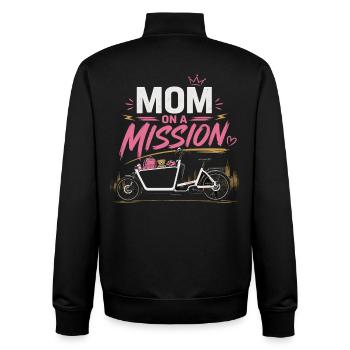 Mom On A Mission Fahrrad Mama - Unisex Organic Zip Sweatshirt von Stanley/Stella - Schwarz - Hinten - AI Model Male 185 light (185cm)