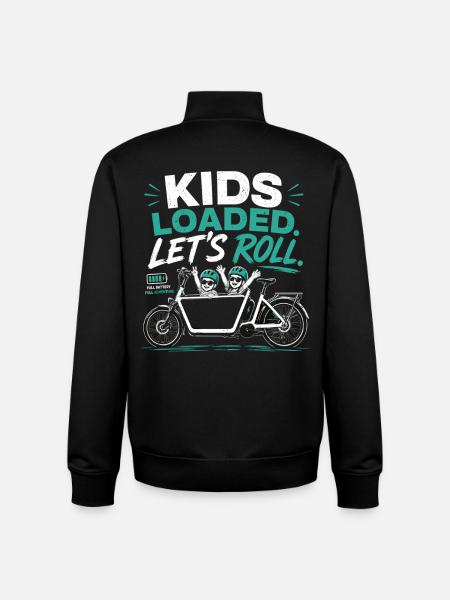 Vélo cargo Kids Loaded - Sweat zippé unisexe en coton bio Stanley/Stella - noir