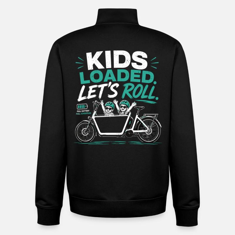 Vélo cargo Kids Loaded - Sweat zippé unisexe en coton bio Stanley/Stella - noir