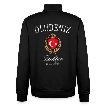 Ölüdeniz Türkei Wappen Krone – Reise Souvenir - Unisex Organic Zip Sweatshirt von Stanley/Stella - Schwarz - Hinten - AI Model Male 185 light (185cm)