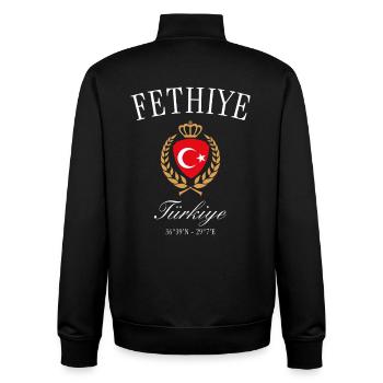 Fethiye Türkei Wappen Krone – Reise Souvenir - Unisex Organic Zip Sweatshirt von Stanley/Stella - Schwarz - Hinten - AI Model Male 185 light (185cm)