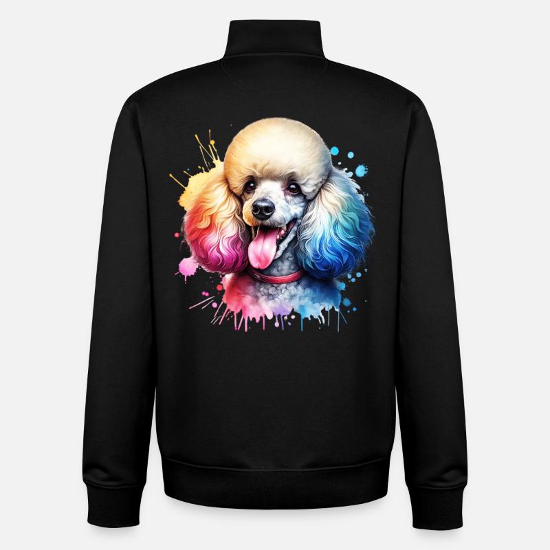 Motif du caniche - Sweat zippé unisexe en coton bio Stanley/Stella - noir