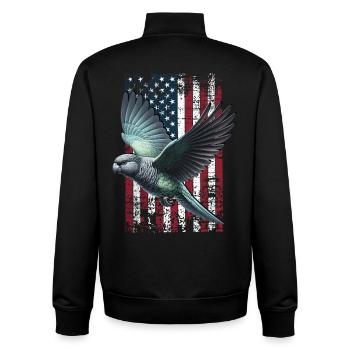 Pionus Parrot US Rotsteisspapagei - Unisex Organic Zip Sweatshirt von Stanley/Stella - Schwarz - Hinten - AI Model Male 185 light (185cm)