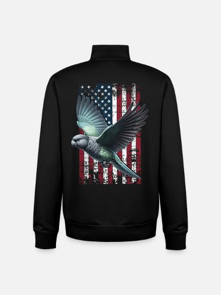 Pionus Parrot US Red-rumped Parrot - Unisex Organic Zip Sweatshirt by Stanley/Stella - black