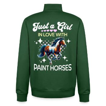 Paint Horse Girl Paint Horse - Unisex Organic Zip Sweatshirt by Stanley/Stella - bottle green - Back - AI Model Male 185 dark (185cm)