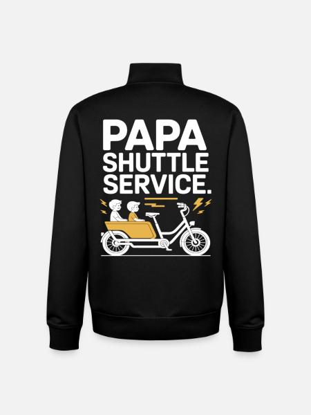 Papa Shuttle Service Lastenrad Papa - Unisex Organic Zip Sweatshirt von Stanley/Stella - Schwarz