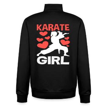 Karate Girl Martial Arts Love Hearts Training - Unisex Organic Zip Sweatshirt by Stanley/Stella - black - Back - AI Model Male 185 light (185cm)