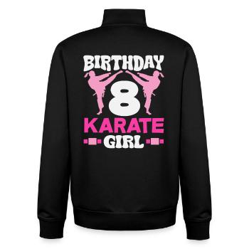 8 Birthday Karate Girl 8 Years Martial Arts - Unisex Organic Zip Sweatshirt by Stanley/Stella - black - Back - AI Model Male 185 light (185cm)