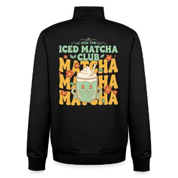 Rejoignez le Iced Matcha Club Matcha Matcha Matcha Tea - Sweat zippé unisexe en coton bio Stanley/Stella - noir - Dos - AI Model Male 185 light (185cm)