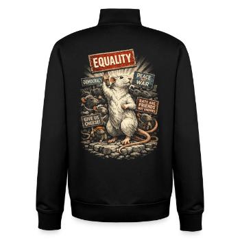 Rat de couleur Rat fantaisie Rat de la grande souris Rat domestique - Sweat zippé unisexe en coton bio Stanley/Stella - noir - Dos - AI Model Male 185 light (185cm)