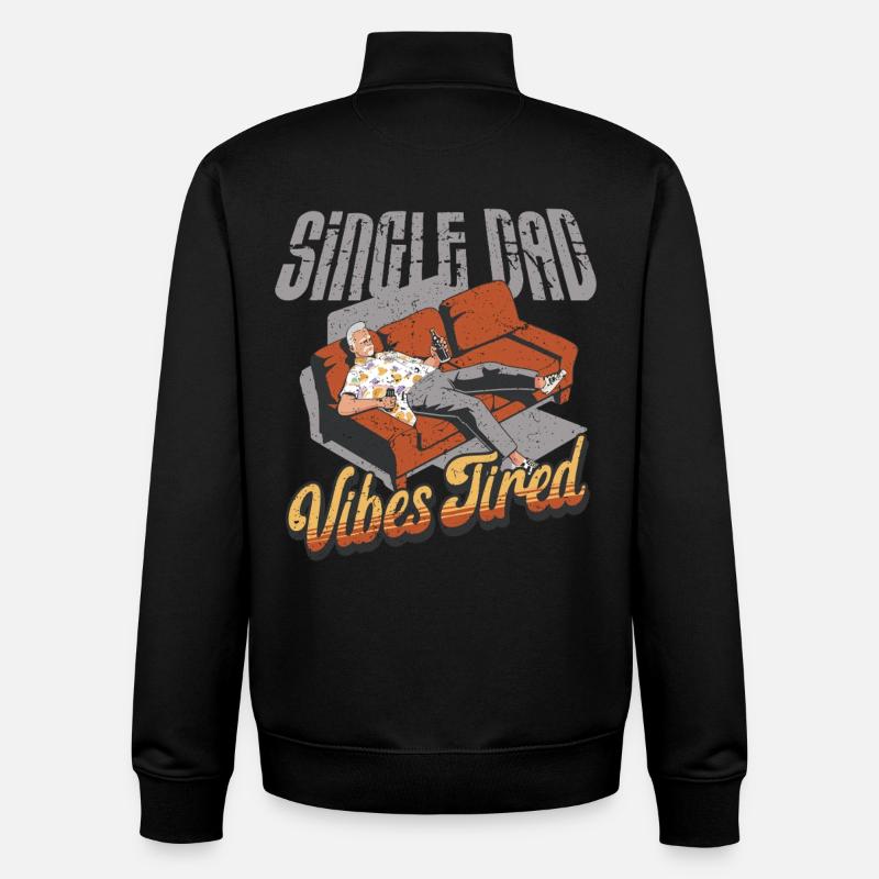 Père célibataire Père célibataire - Sweat zippé unisexe en coton bio Stanley/Stella - noir