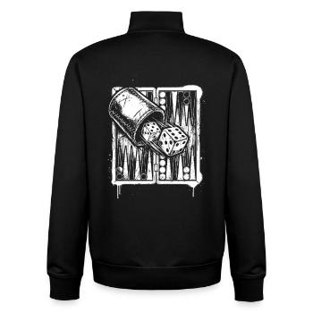 Backgammon | Jeu de société | Don - Sweat zippé unisexe en coton bio Stanley/Stella - noir - Dos - AI Model Male 185 light (185cm)