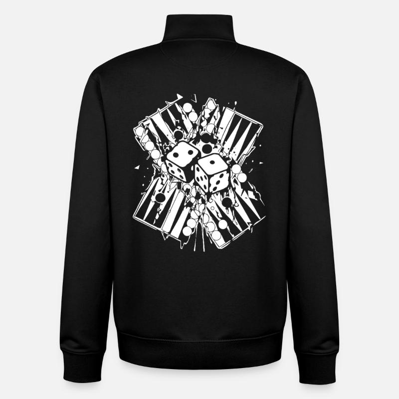 Backgammon | Jeu de société | Don - Sweat zippé unisexe en coton bio Stanley/Stella - noir