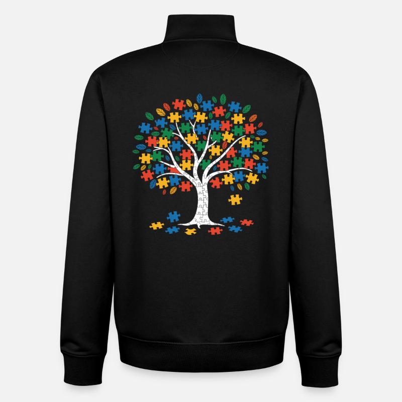 Autism - Unisex Organic Zip Sweatshirt by Stanley/Stella - black