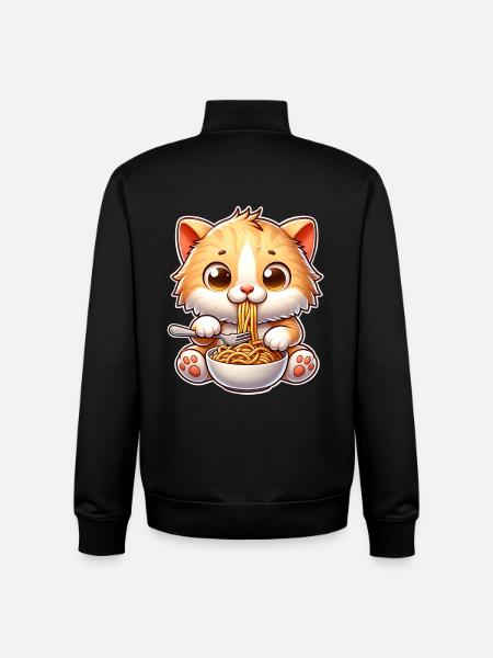 Kitten Spaghetti Pasta - Unisex Organic Zip Sweatshirt by Stanley/Stella - black