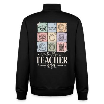 Teacher Era School Shirt - Unisex Organic Zip Sweatshirt by Stanley/Stella - black - Back - AI Model Male 185 light (185cm)