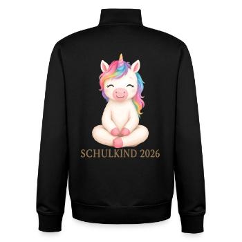 Schulkind 2026 Einhorn Shirt - Unisex Organic Zip Sweatshirt von Stanley/Stella - Schwarz - Hinten - AI Model Male 185 light (185cm)