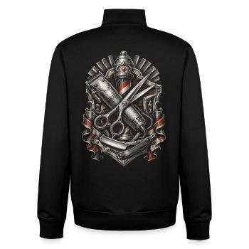 Barber Barbier - Sweat zippé unisexe en coton bio Stanley/Stella - noir - Dos - AI Model Male 185 light (185cm)