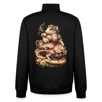 Rat de couleur Rat fantaisie Rat de la grande souris Rat domestique - Sweat zippé unisexe en coton bio Stanley/Stella - noir - Dos - AI Model Male 185 light (185cm)