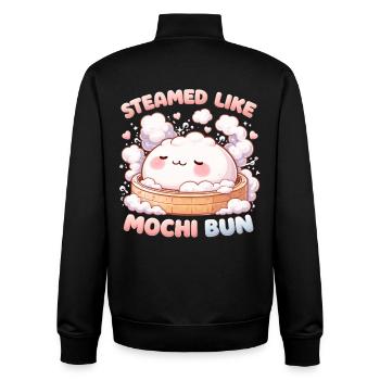Sources chaudes d’Onsen Bad Stream comme un petit pain Mochi - Sweat zippé unisexe en coton bio Stanley/Stella - noir - Dos - AI Model Male 185 light (185cm)