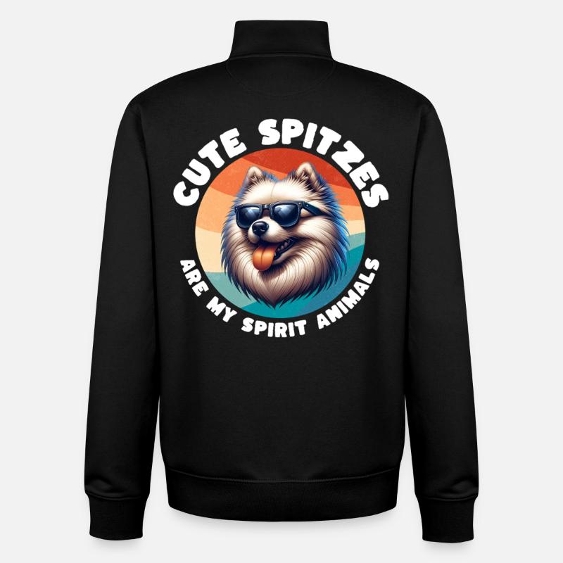 Funny Spitz Sayings - Unisex Organic Zip Sweatshirt by Stanley/Stella - black