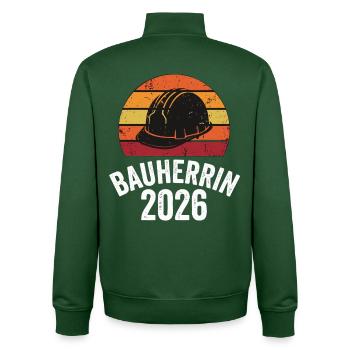 Bauherrin 2026 Hausbau Eigenheim - Unisex Organic Zip Sweatshirt von Stanley/Stella - Flaschengrün - Hinten - AI Model Male 185 dark (185cm)