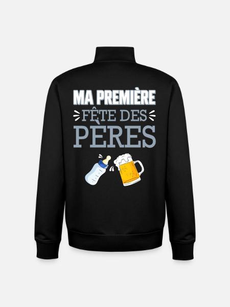 Ma Première Fête des Pères - Sweat zippé unisexe en coton bio Stanley/Stella - noir