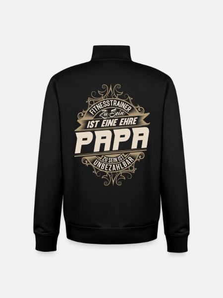 Fitnesstrainer Papa - Unisex Organic Zip Sweatshirt von Stanley/Stella - Schwarz