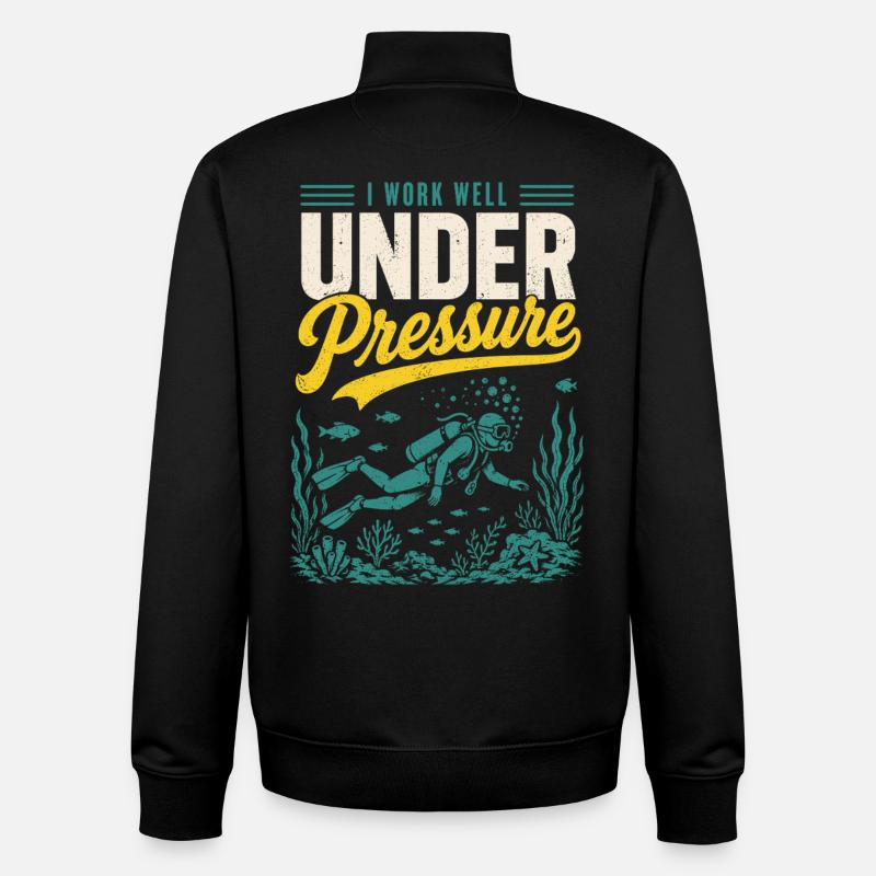 Diver Under Pressure Shirt - Unisex Organic Zip Sweatshirt by Stanley/Stella - black