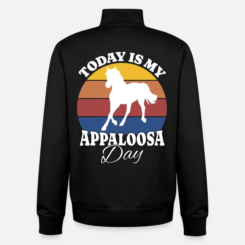 Appaloosa Appaloosa - Sweat zippé unisexe en coton bio Stanley/Stella - noir