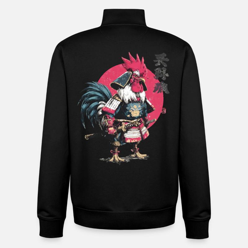 Hahn-Samurai-Rüstung - Unisex Organic Zip Sweatshirt von Stanley/Stella - Schwarz