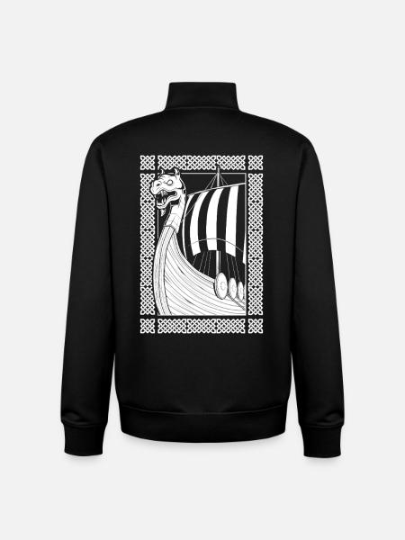 Drachenboot der Nordmänner - Wikinger - Unisex Organic Zip Sweatshirt von Stanley/Stella - Schwarz