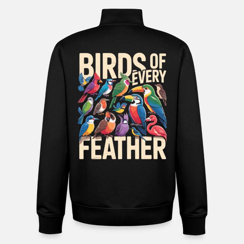 Birds of Every Feather Vogel - Unisex Organic Zip Sweatshirt by Stanley/Stella - black