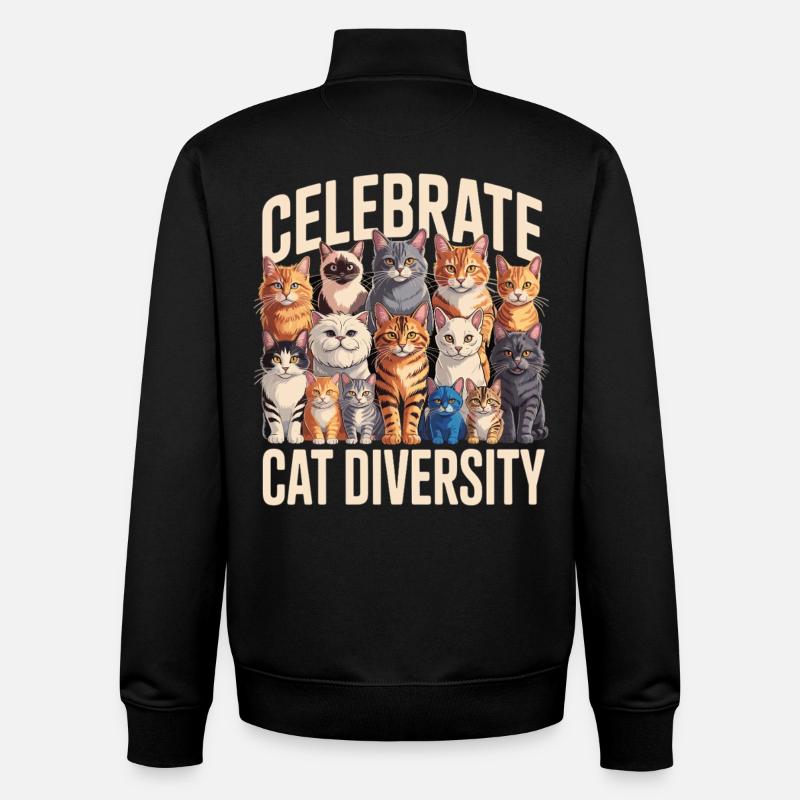 Celebrate Cat Diversity Katzen - Unisex Organic Zip Sweatshirt von Stanley/Stella - Schwarz